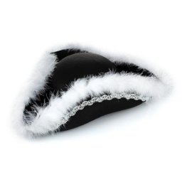 Chapeau de majorette avec plumes de marabout, noir