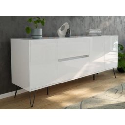 Miracle d'espace XL Buffet Commode Pharo 180cm 2 SoftClose 3 portes blanc