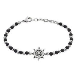 Bracelet Arsenius Acier Blanc Onyx
