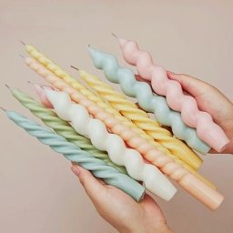 Moule à bougie en silicone à long poteau en spirale romantique bougie ronde à géométrie bricolage