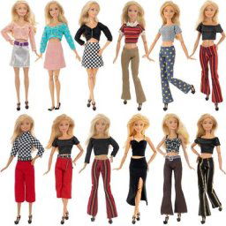 Robe de Barbie Aazole Jupe Pantalon Veste Faite à la Main Vêtements de ix Sac Herbe d Butter