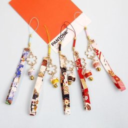 Porte-clés de Style chinois et japonais exquis cloche chat porte-bonheur lanière de téléphone