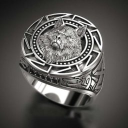 Bagues tête de loup Viking Kokor pour hommes bijoux punk totem de loup rétro bague de document en
