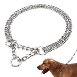 JOPet-Collier d'étranglement en acier inoxydable pour grand chien double nucleomal entraînement