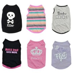 FIBRTHIN-T-shirt pour chat accessoire pour chien chemise simple et mignonne vêtements d'été pour