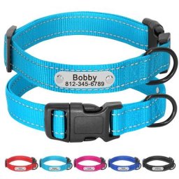 Collier en Nylon réfléchissant personnalisé pour petits moyens et grands chiens et chats colliers