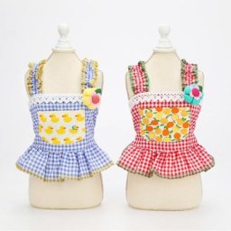 Robe en dentelle à carreaux pour chien motif floral vêtements d'été pour chiot petit chien