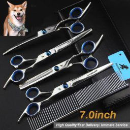 Ensemble de ciseaux de toilettage pour animaux de compagnie dents droites os de poisson coupés