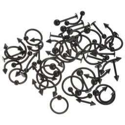 Piercing de corps en acier inoxydable 45 pièces barres à pointes labExamen anneau d'oreille