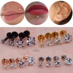 Piercing en Antarctique 4 pièces/lot brillant 1.2x6mm Labret Anneau Jules Narine Oreja