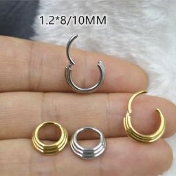 Lot de 20 boucles d'oreilles en acier chirurgical 16x8/10MM anneau de Septum Cartilage Helix