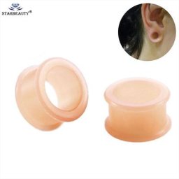 Piercing d'oreille en Silicone ajouré 1 paire 3-25mm confortable couleur chair bouchons de