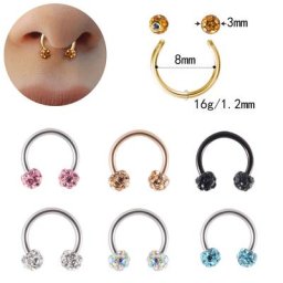 Piercing en fer à cheval 16G anneau de nez Ferido brillant bijoux de Piercing Cartilage Helix