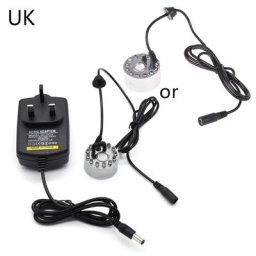 Générateur de brume ultrasonique nébuliseur fontaine d'eau étang 12 LED atomiseur