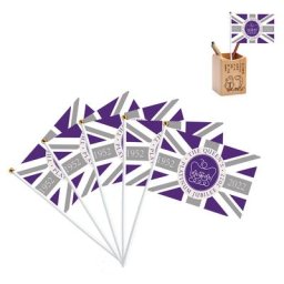 Drapeaux de l'union Jack pour reines platiminums décorations tenue à la main bâtons de drapeau
