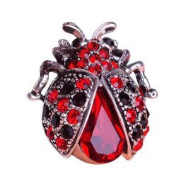 Broche coccinelle en strass pour femme accessoire de haute qualité fait à la main en forme