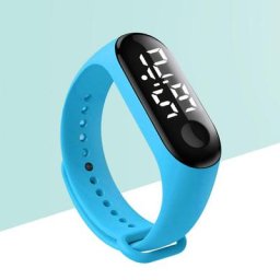 Montre-bracelet électronique numérique LED pour enfants solide bracelet réglable document M3