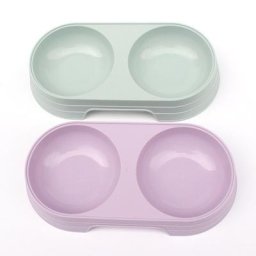 Double bol Macaron pour animaux de compagnie bol en plastique pour chien chaton plateau à boire