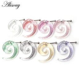 Alisouy – faux tricheur acrylique en spirale 2 pièces écarteur Tunnel et bouchons d'oreille