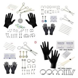 Piercing pour la langue et le nombril en antarctique anneaux de serrage gants grossiers trousse à