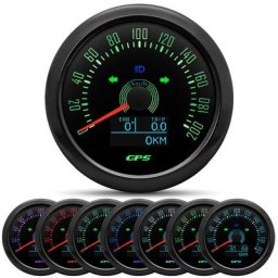 Compteur de Vitesse GPS Étanche avec Antenne GPS Rétro-Éclairage pour Moto Bateau Voiture