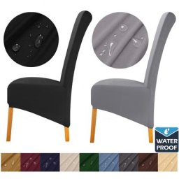 Housse de grande chaise imperméable couvre-chaise de salle à manger extensible pour la cuisine