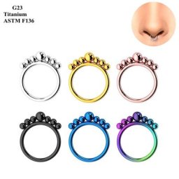 Bijoux de piercing exquis en titane plaqué avec 5 documents 7 boucles d'oreilles rondes en