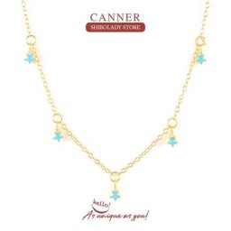 CANNER-Boucles d'oreilles en argent regardé 925 avec croix turquoise pour femme bague pendante