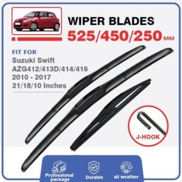 Kit de balais d'essuie-glace avant et arrière pour Suzuki Swift 2 Hatchback 2010 – 2017 AZG GTI