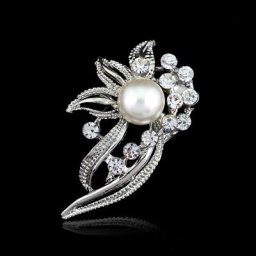 Broche pour Bouquet de mariée 14 Types de mode motif de fleur strass incrusté de cristal broches