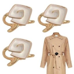 Broche florale perlée pour femme clip cercle en métal support creux pince à anneau robe de