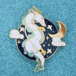 Spirited Away Starry Sky Haku Hard Enamel Pin Cute Cartoon Moon White Dragon Brooch Ghibmovies