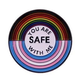 Broche en émail pour sac à dos vous êtes en sécurité avec moi