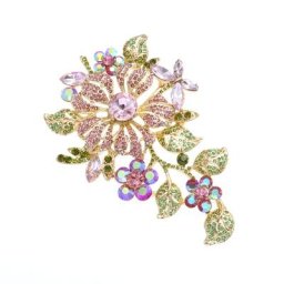 Broche fleur en cristal strass coloré broche bijoux de Costume pour mariage romantique nouveau