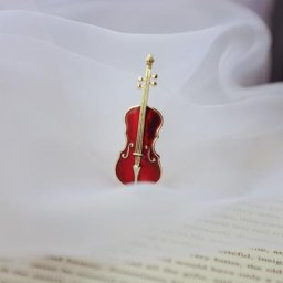 Broche en émail pour violon rouge Musical exquis rétro mode dames fourrure costume veste