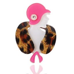 Broches en acrylique motif léopard et vison pour femmes et filles Badges mignons et Sexy de