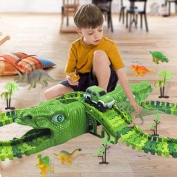 Ensemble de pistes magiques de course de dinosaures pour enfants nouveau jouet véhicule moulé sous