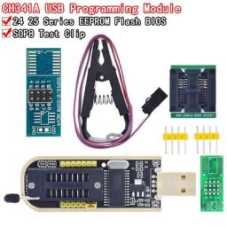 CH341A XTW100 24 25 séries EEPROM Flash BIOS CH341 USB programmeur Module + SOIC8 SOP8 pince de Test