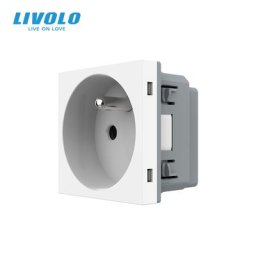 Livolo – prise française blanche en matières plastiques FR prise murale standard DIY Fit clé de