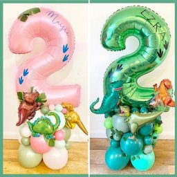 Ballons thème Jungle avec chiffres rose et vert 32/40 pouces ensemble de décoration pour