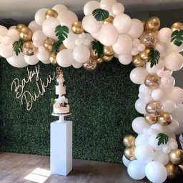 98 pièces Kit arche ballon blanc et or pour les décorations de mariage de fête d'anniversaire avec