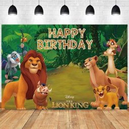 Toile de fond photo à thème Simba du roi discutant décoration d'anniversaire fournitures de fête