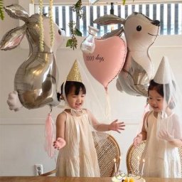 Ballons en feuille de lapin de dessin animé animaux de la forêt de la jungle jouets à l'hélium