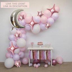 Kit d'arche de guirxiété de ballons scintillants pour filles petite étoile blanc rose lune