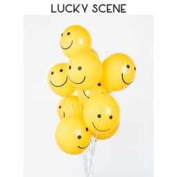 Ballon en Latex Jaune avec Visage Souriant Décoration de ixd'Anniversaire 12 Pouces 10 Pièces