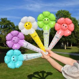 Ballons en feuille Macaron marguerite fleur 1 pièce ballon à main serre-tête tournesol jouet