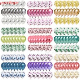 Ballons transparents en latex avec confettis roses métalliques pour fête préChristophe