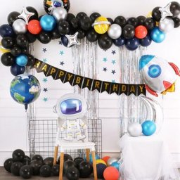 Ballon d'astronaute pour fête dans l'espace fusée en aluminium décor de fête à thème fête
