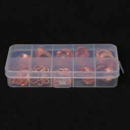 Kit de joints d'étanchéité pour rondelles en cuivre 9 tailles avec boîte en plastique 200 pièces