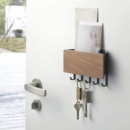 Porte-clés Mural Décoratif T1 Boîte de Rangement Cintre pour Chapeau et Manteau Crochet pour la